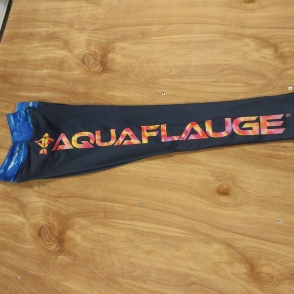 AQUAFLAUGE Performance Apparel Fishy Yoga Pants Womens Size S Mid Rise Waistband - Picture 2 of 10